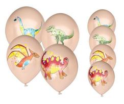 Balionų rinkinys 30 cm 8 vnt oranžiniai "Dinozaurai"