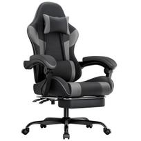 Gaming kėdė, reguliuojama, 200 kg, juoda pilka, 1 vnt