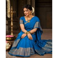Exclusive New Launch Linen Silk Saree Collection blue
