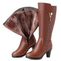 GKTINOO Winter Knee High Boots Warm Wool Fur Shoes Woman High Heels Soft Leather Non-slip Women's Winter Boots Footwear Botas 5