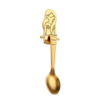 Charming Black Stainless Steel Mermaid Coffee Drink Spoon With Modern Appeal Gold