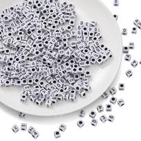 100Pcs/lot 5*5MM Black Gold Color Square Letter Acrylic Beads A-Z Cube Loose Spacer Alphabet Beads For DIY Jewelry Making