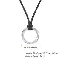 Vnox Viking Mobius Pendant Necklaces, Men Stainless Steel Pendant with Black Wax Rope Necklace, Round Pendant Collar Man Jewelry