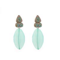 Dopamine jelly colored exaggerated droplet shaped multi-layer pendant earrings with full diamonds, niche earrings