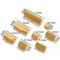 10/30Pcs 6.5-25mm Stainless Steel Crimp End Beads Buckle Tips Clasp Cord Cover Fastener Clasps Connectors for DIY Jewelry Making 6.5mm