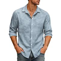 Men's Loose Fit Long Sleeve Shirt Classic Collar Casual Vintage Style Button Down Shirt Suitable for Daily Work Outdoor Breathable Fabric XL