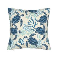 Sea Turtle Pillowcases Vintage Pillow Case For Living Room Bed Chair Soft Pillow Cover Peach skin 18*18(CM)-1Pcs
