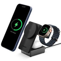 Spigen Essential EF323MQ Qi2.2 25W 3-in-1 Foldable MagSafe Wireless Charging Station — Compatible with iPhone, Apple Watch & AirPods (ACH10398)