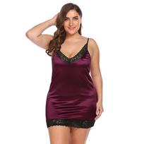 Erotinis apatinis trikotažas Sexy Woman Lace Bodycon Dress Di Size Pižama Naktinis 5XL