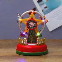 Christmas Village Carnival Scene Led Lights Music Box Carousel Ferris Wheel Christmas Christmas Eve Gifts Festive Decorations