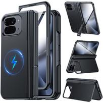 Magnetic for Google Pixel 10 Pro Fold Phone Case with Stand,Fit for Magsafe,Hinge Protection,Built-in Dual Hidden Kickstand,Screen Protector-Blue