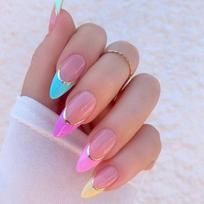 Durability Plastic Press On Nail 24pcs Vibrantly Color False Nail Easy Application For Sensitive Skin & Travel Use 1