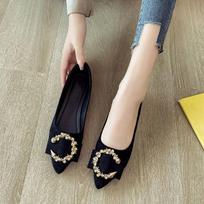 Autumn Women Flats Shoes Sexy Elegant Pointed Low Heel Sneakers Women New Shallow Slip-on Comfortable Casual Loafers 36