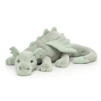 Žalias Drakono pliušinis žaislas 50cm Minkštas Mielas Sparnuotas Drakonas Šviesiai Žalias Kimštas Gyvūnas