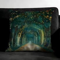 Gustav Klimt Print Starry Night Cushion Cover Pillowcase Ultra Soft Skin Friendly Fabric Cloud Like Comfort & Concealed Zipper Peach skin 18*18(CM)-1Pcs black
