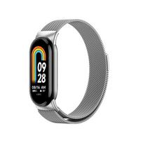 Magnetinė „Mi Band“ 8 6 5 4 3 dirželis, skirtas „Xiaomi Mi Band“ For Mi Band 8 sidabras