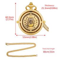 Golden Hourglass Star Men Women Quartz Pocket Watch Vintage Necklace Pendant Festival Gift auksas