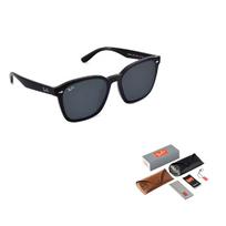 RayBan Injection Molded Rectangular Sunglasses Unisex Black 66 juoda