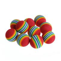10Pcs Interactive Cat Toy Rainbow Balls EVA Foam Soft Scratch Resistant Training Balls for Kittens Playing Chewing Pet Supplies