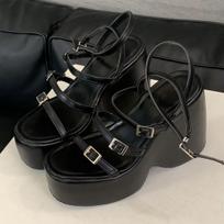 Eilyken Sexy Chunky Platform Narrow Band Sandals Women High Heels Shoes Design Style Buckle Strap Sandalias De Mujer 35