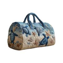 Quilted Travel Duffel Bag with Embroidered Eagle and Fireworks Design Spacious Carry On Weekend Bag with Dual Handles and Zipper Closure