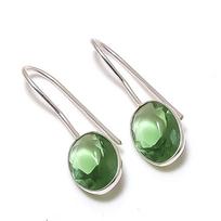 Natural Peridot Gemstone Handmade 925 Sterling Silver Jewelry Earring 1.26  AE-12649