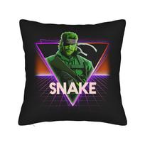 Fanart Mgs Gaming Pillowcases Vintage Pillow Case For Living Room Chair Square Pillow Cover Peach skin 18*18(CM)-1Pcs