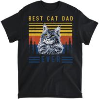 Retro Maine Coon Cat Best Cat Dad Ever Funny Cat Maine Coon T-Shirt, Long Sleeve Shirt, Sweatshirt, Hoodie Unisex Adult Size Made in Canada S įvairiaspalvis