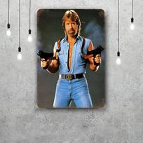 Čakas Norisas aktorius Skardinis ženklas Namų dekoras Sienų dekoras Menas Sienų tapyba Kambario dekoravimas Dekoras Retro Metalinė plokštelė Baro plakatai 20x30cm（7.8x11.8inch）