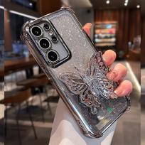 3D Holder Glitter Case For Samsung Galaxy A56 A36 A26 S25 Edge S24 FE S23 S22 Plus S21 S20 Ultra Shockproof  Back Cover S24
