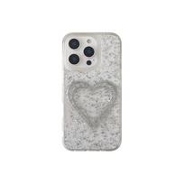 ins Epoxy Silver Foil Love iPhone16 Apple 15 Suitable for 13/14Pro Max Mobile Phone Case Anti-drop Advanced Apple x/xs