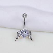 Bowknot Heart Navel Rings For Women Sexy Belly Button Nail Body Piercings Jewelry Stainless Steel Belly Button Ring Gift as the picture