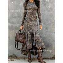 autumn and winter sexy hip-wrapped slim-fitting fishtail medium and long women's skirts S