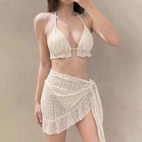 Lady's three-piece swimming suit, beach sexy bikini costume XS