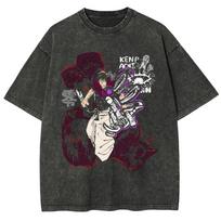 Toji Fushiguro Graffiti T-shirt Jujutsu Kaisen Tee Vintage Washed Oversized Retro Anime Harajuku Streetwear Manga Mens Clothes S įvairiaspalvis