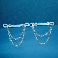 1 pora reguliuojamų netikrų spenelių žiedų - Akriliniai spenelių žiedai be pirsingo su žvilgančiais akcentais | Puikiai tinka vakarėliams Geometric&Nipple Rings&Surface and Dermal blue