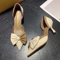 Nauji įvairių spalvų peteliškės aukštakulniai batai moterims Dviejų dalių ploni kulniukai basutės Moteriški smailūs elegantiški įsispiriami vakarėlio batai Moterims 34