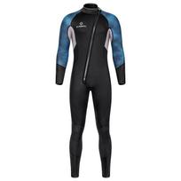Vyriškas 3 mm neopreno hidrokostiumas, pilnas, priekinis užtrauktukas, šiltas, snorkelingui, nardymui, plaukimui, banglenčių sportui Small juoda
