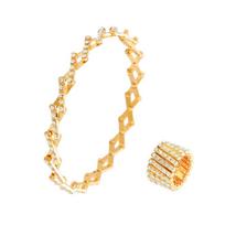 Stretchable Bangle 2 In 1 Ring Bracelet Women Jewelry Accessories Flexible Finger Buckle  Women Style D