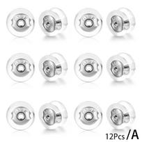 12Pcs Earring Backs Secure Locking Ear Nuts Stud Earring Comfortable Hypoallergenic Earring Stopper Adult Kid Jewelry Accessory sidabras