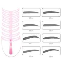 8 viename antakių forma Antakių trafaretas Daugkartinio naudojimo dizainas Antakių priežiūros kortelė 1Pc white