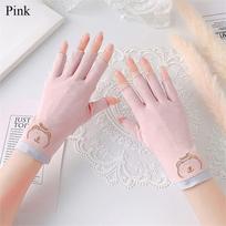 Short Sun Protection Gloves Thin Anti-UV Mittens Cute Sunscreen Gloves  Cycling Driving Running violetinė