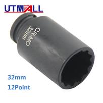 12 Point 32mm Deep Impact Socket 1/2  Drive Spindle Axle Nut Socket Hub Axle Nuts Removal Wrench Tool For BMW Fiat Peugeot