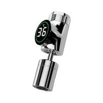 New Anti-splash Kitchen Faucet Aerator 360 Degree Swivel with Temperature Display Tap Water Filter Kitchen Sink Faucet Extender sidabras