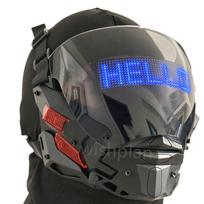 Bluetooth APP punk Mask LED Custom Con Custom Content Is Led Controlled by the App , Futuristic Techwear, Halloween Cosplay Mask