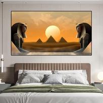 Vintažinės abstrakčios Egipto piramidės dykumos peizažas Drobės tapyba Plakatai ir spaudiniai Sienų menas Svetainės namų dekoras be rėmelio 20*40cm