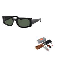 RayBan Side Logo Letter Decoration Plate Frame Irregular Shape Sunglasses Unisex 54 juoda