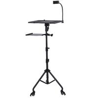 Projector Stand Tripod Height Angle Adjustable Laptop Floor Stand with Wheels Brake Switch Elastic Belt Anti Skid Pad