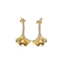 Pandora Moments Ginkgo Dancing Trend Alloy Earrings Women earrings 262440C01 Gold,F