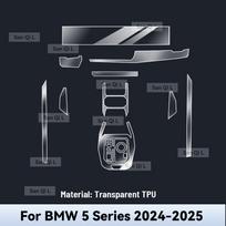 For BMW 5 Series 2024 2025 Car Center Console Media Dashboard Navigation Transparent TPU Anti-scratch Protector Interior Film Left rudder driving